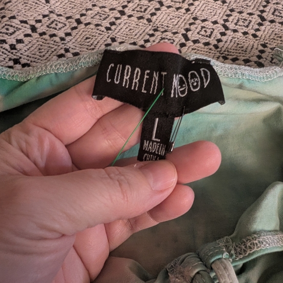 Current Mood Asymmetrical Dress in Green and Yellow - Picture 6 of 12